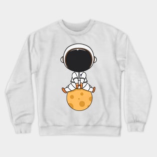 Astronaut Sitting Down The Ball Crewneck Sweatshirt